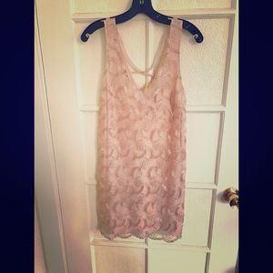 ASTR light pink and gold dress